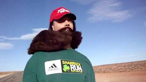Shawn Sorensen as Forrest Gump on US 163, Utah, USA.