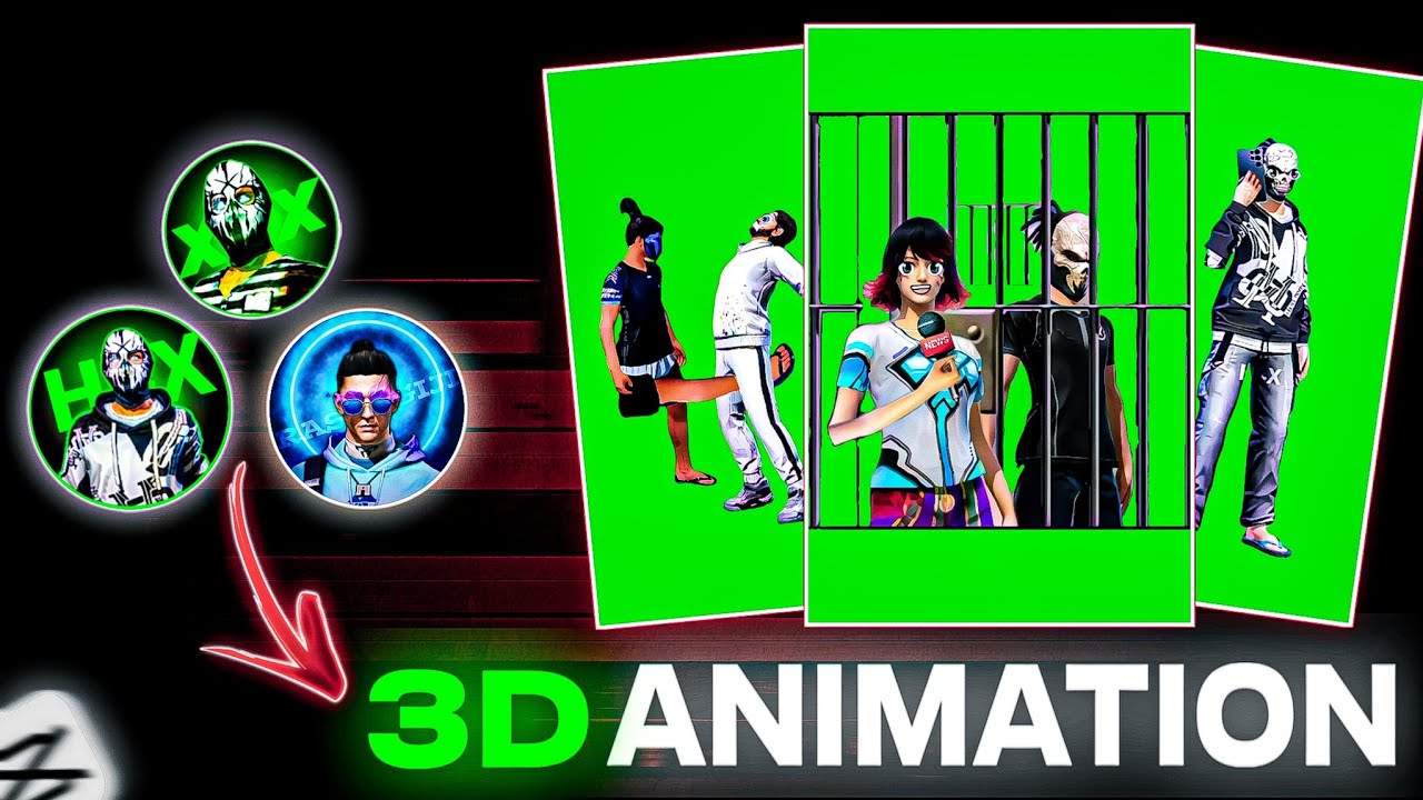 How to make funny 3D green screen video of free fire character 🤯