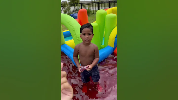 Mom catches dad and son turning waterslide red #shorts