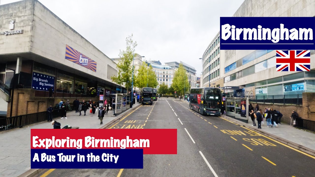 Bus Ride from Winson Green to the City Centre in Birmingham, England - 4K