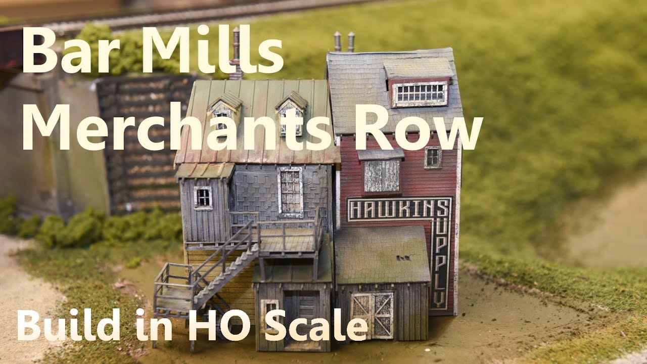 Construction of Bar Mills commercial row in HO scale (Jenkins/Hawkins)