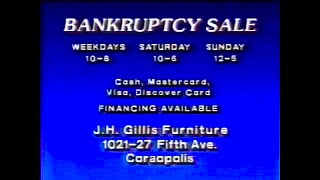 J.H. Gillis Furniture Bankruptcy Sale 1992 (Coraopolis, PA) COMMERCIAL