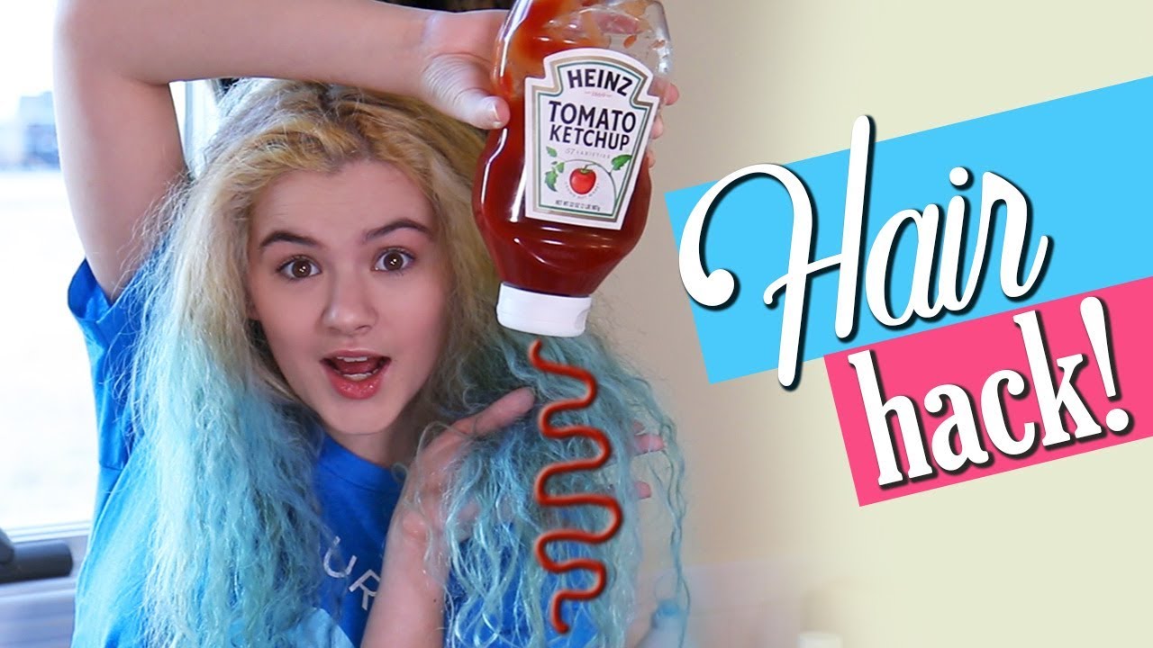 ketchup on blue green hair