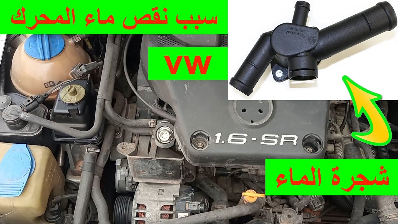 طريقة تغيير شجرة مياه مشترك كوعة ماء محرك سيارة فولكس سكودا اودي جولف بورا سبب نقص ماء تبريد المحرك