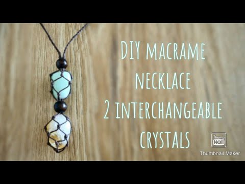 DIY macrame crystal necklace 