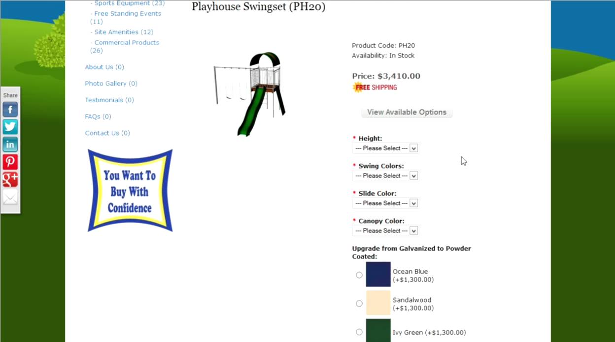 How to order a swingset online - FREE SHIPPING