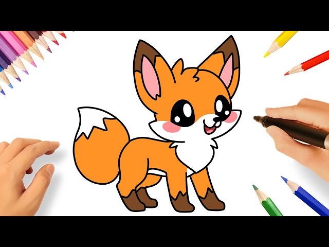 Como desenhar uma Raposa fofa Kawaii ❤ Desenhos Kawaii - Desenhos