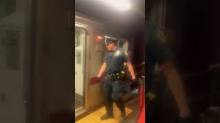 Teen girls caught surfing the 7 train by police #shorts