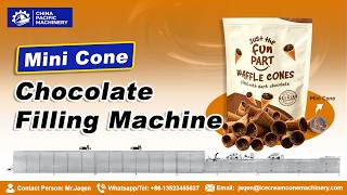 Mini Waffle Cone Chocolate Filling Line | Chocolate Filling Machine for Mini Bite Cone