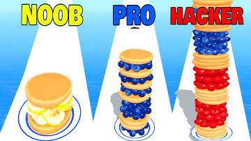 NOOB vs PRO vs HACKER in Pancake Run | All Levels Gameplay Android,ios