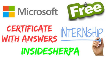 Microsoft Free online Internship Certification Answers
