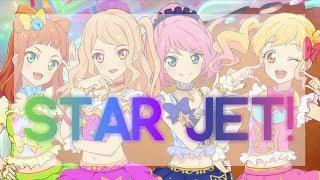 Vignette de la vidéo "[FULL+LYRICS] Aikatsu Stars! - Yume-Rola-Mahiru-Ako - STAR JET!"