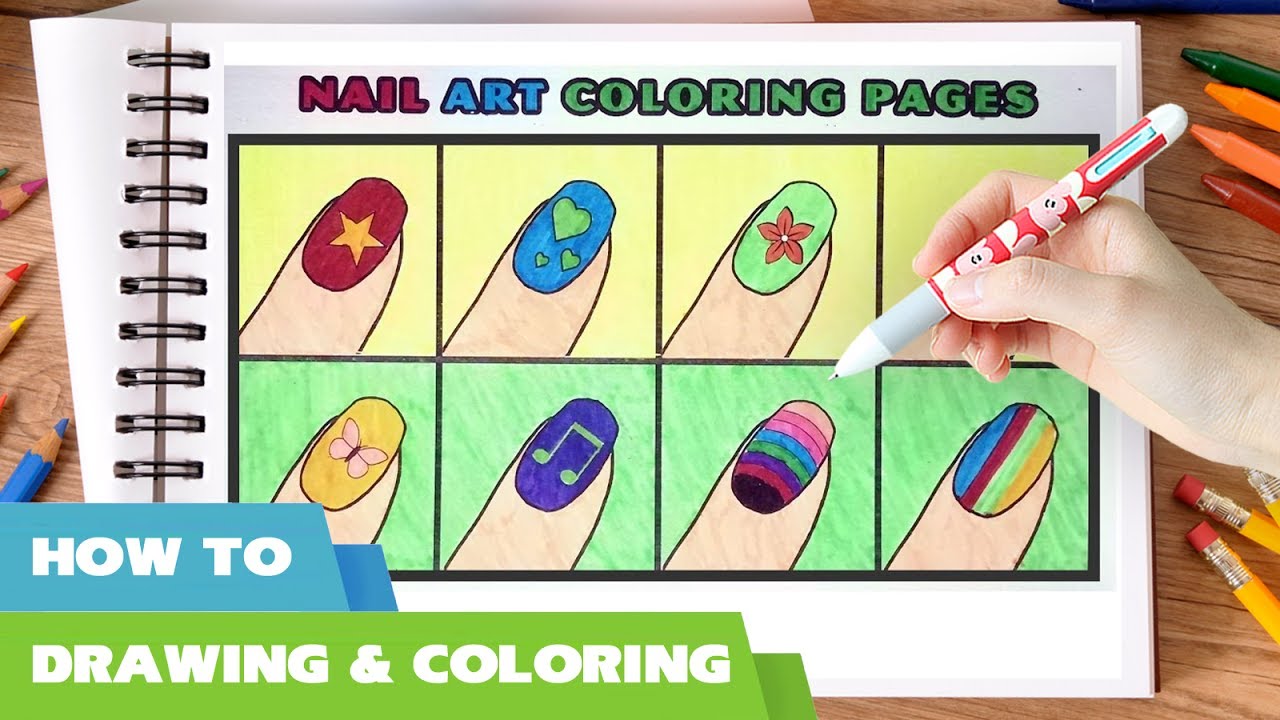 Download Coloring Pages Nail Art Design Idea, Lip Colouring Book ...