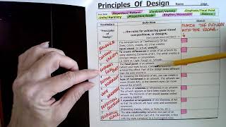 Principles of Design Worksheet with Ms Bagley 3D Art