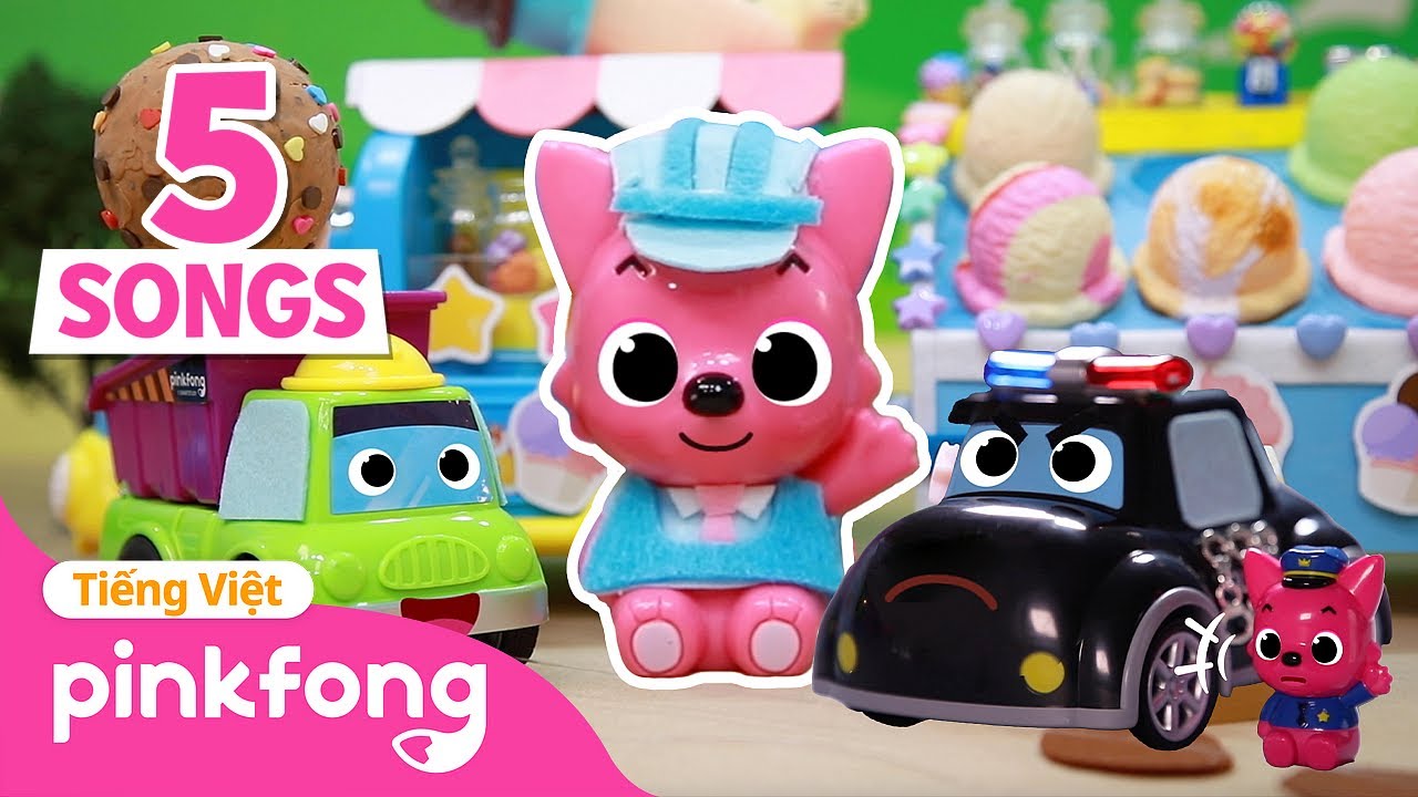 Thị trấn xe Pinkfong + Tuyển tập 🚓 bài hát Xe hơi 🚒 Cá Mập Con Baby Shark Pinkfong! Nhạc thiếu nhi