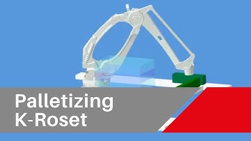 Simulation of a palletizing process with a Kawasaki robot in K-Roset software