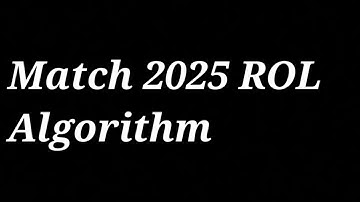 Match 2025 Rank Order List. How ROL Algorithm works. Deadline of ROL 2025. Ranking of programs.