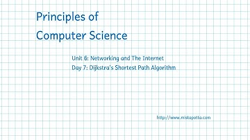 CS Principles - Unit 6 Day 7 - Dijkstra