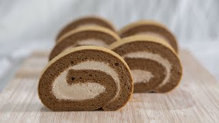 Mocha Roll Cake Recipe 【4K ASMR】