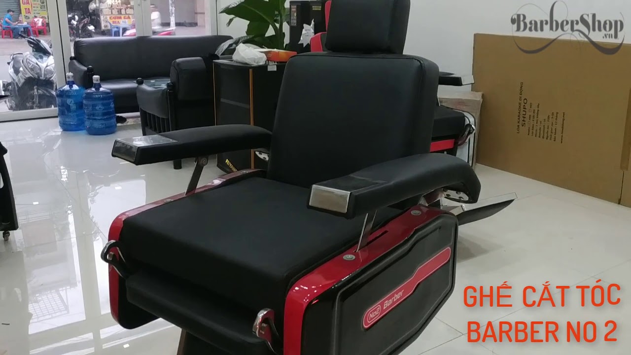 Ghế cắt tóc ngả lưng tay inox GDCT02 da màu đen giá tại xưởng ngoại