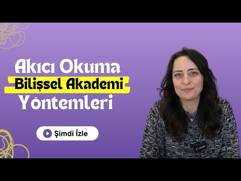 Bilişsel Akademi akıcı ve hızlı okuma tavsiyeleri videosu