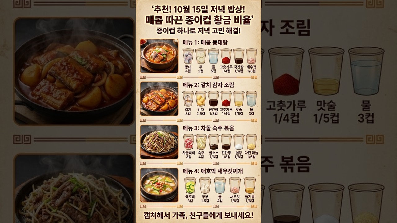 식당 사장님도 놀란 동태탕 종이컵 황금비율! 비린내 없이 시원하게 끓이는 법 레시피 숏폼 썸네일