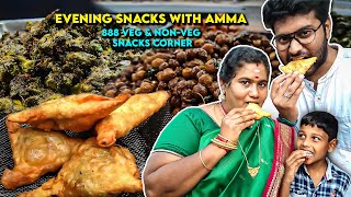 Eating Chicken Samosa, Green Chicken with Amma | 888 Snacks corner | Street foods of Vridhachalam screenshot 5
