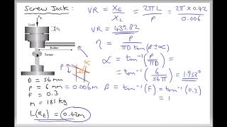 Calculating Screw Jack Efficiency and Required Lifting Force