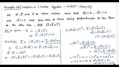 Vector Algebra ; Class 12 - Example 28 ; (NCERT) Solution