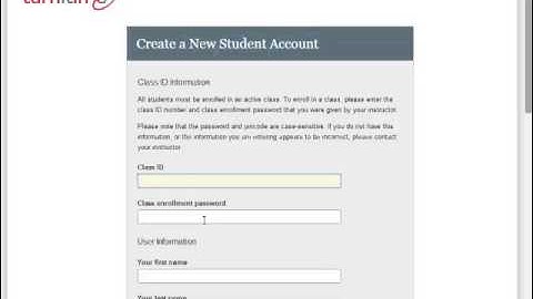 Creating a New Account on Turnitin.com