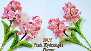 Handmade Pink Hydrangea Flower Pipe Cleaner Craft