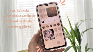 how to make your phone aesthetic | simple beige theme | ethereal aesthetic | samsung phone screenshot 2