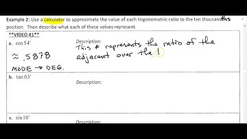 Ch. 12 Right Triangle Trig - 12.1 video#8