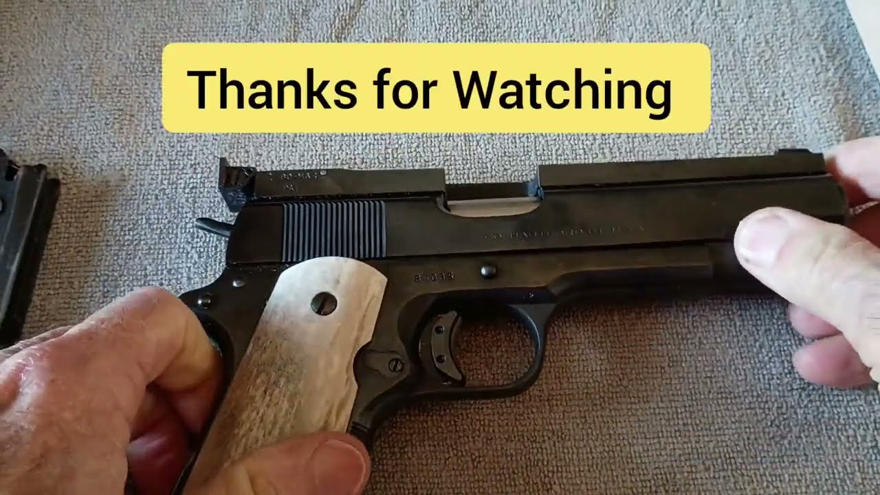 1950 Colt Super 38 Fat Barrel Bone Grips Modified to Shoot Wadcutters