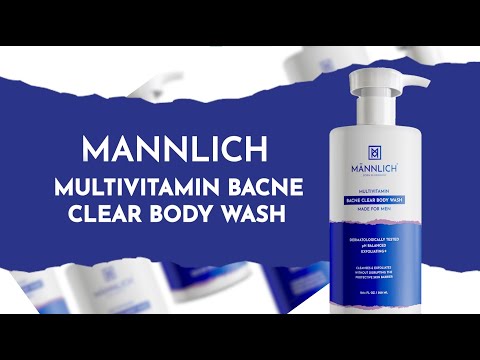 Mannlich Multivitamin Bacne Clear Body Wash | Made for Men | Clear Skin Starts Here! - video from Mannlich