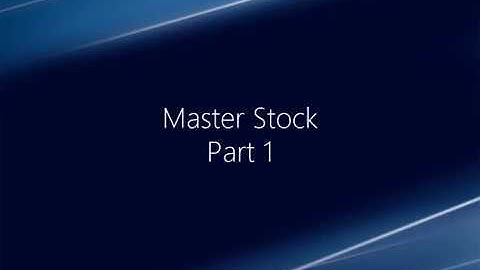 1011 ISX Master Stock Part 1
