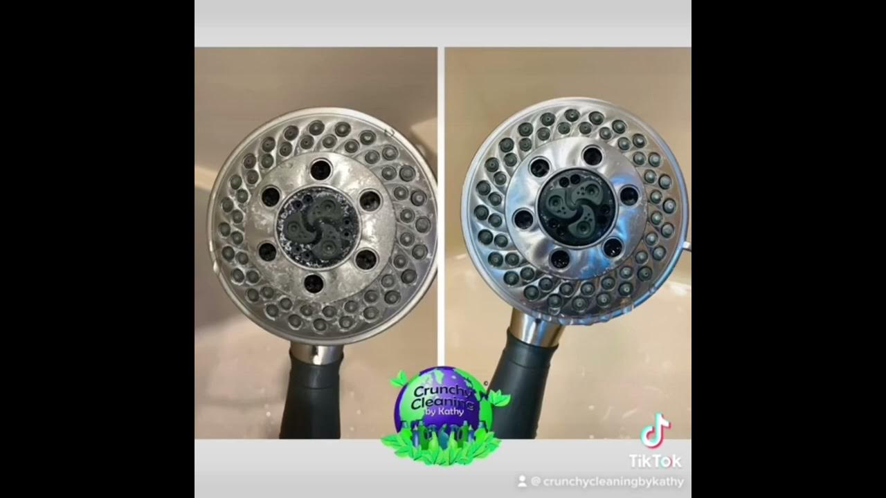 Removing hard water on a shower head with CLR YouTube