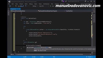 C# 6.0 Tutorial - Advanced - 49. BinaryReader And BinaryWriter Classes