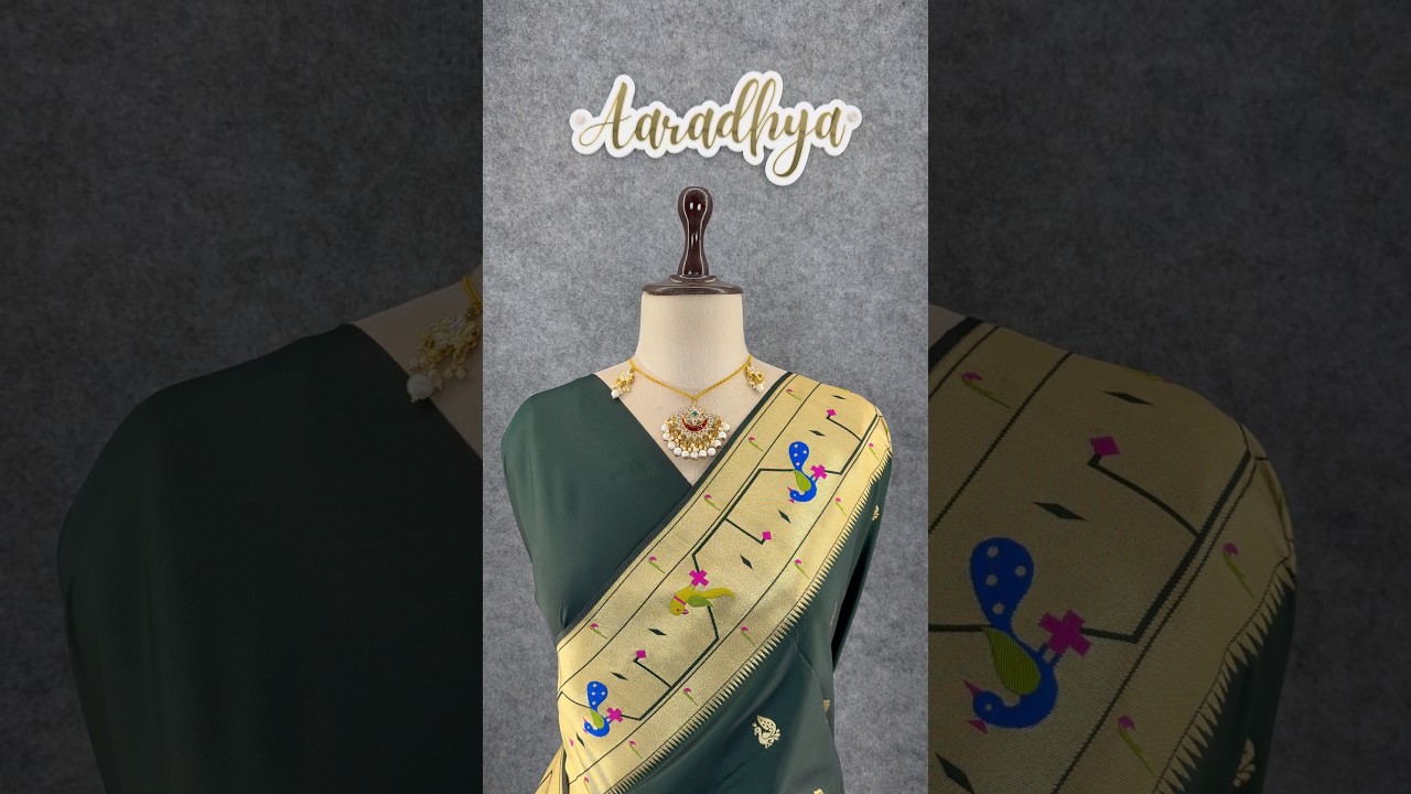 Pure Kanchipuram Paithani Silk Parrot Design Saree