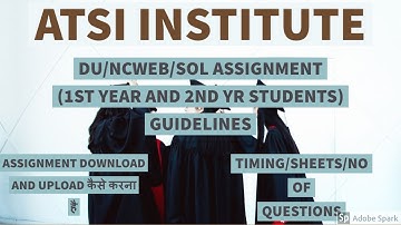 Du ASSIGNMENT|#dunews|du latest news about assignment|sol assignment guidelines|#solassignment|#sol