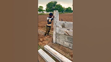 A very easy way to install precast concrete columns with fins#precast#concrete#boundarywall#precast