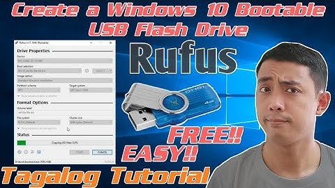 Create a Bootable USB Flas Drive Windows 10  Installation Media using Rufus | USB Tagalog Tutorial