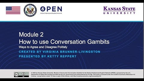 Module 2 - How to use Conversation Gambits