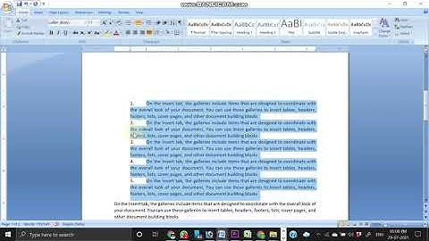 MS-Word 2007 Tutorial - Bullets & Numbering(Mizo)
