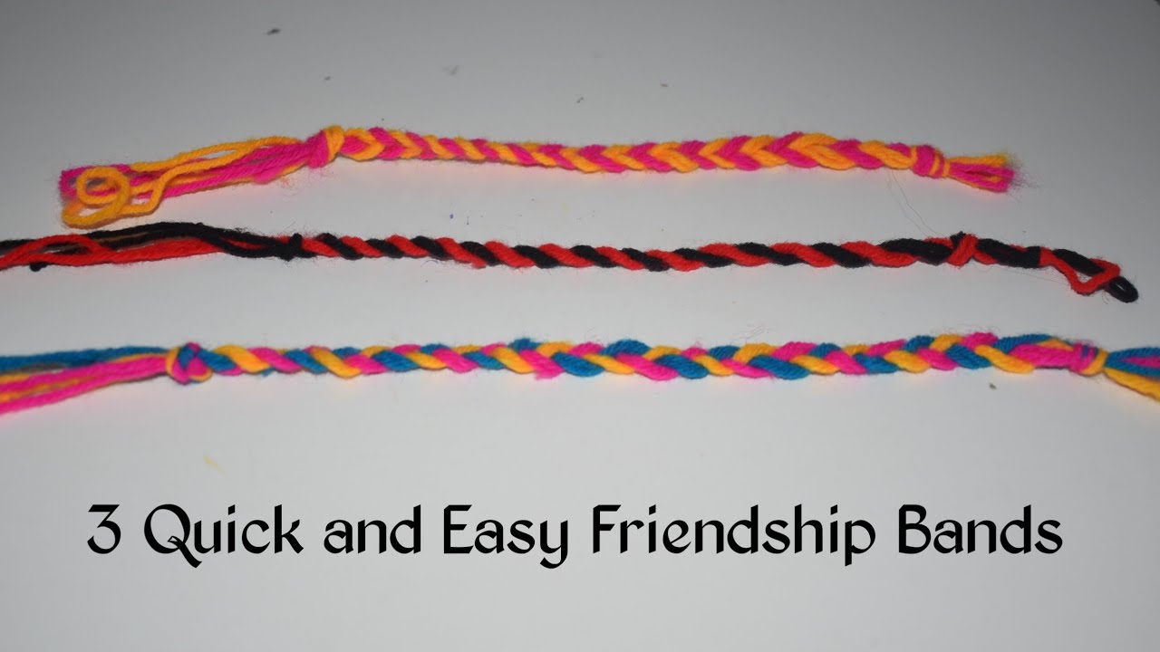 DIY Yarn Friendship Bracelets for Beginners (using yarn and straw) 