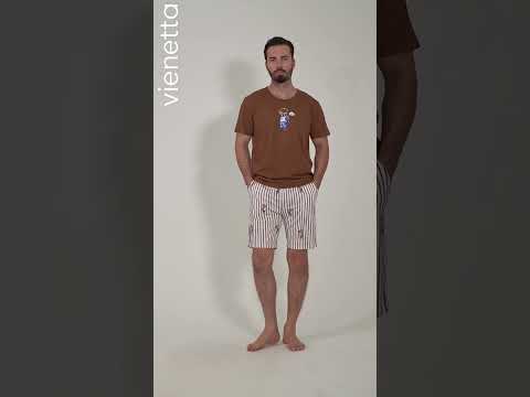 Купить Хлопковый комплект мужской с шортами VIENETTA MAN 5080157715 в Украина в Lingerie.ua - Одяг для дому та відпочинку, Видео 1