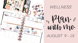 Plan with Me // Wellness Lined Vertical Happy Planner // August 9 - 15