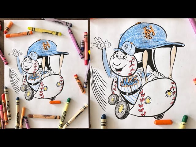 LEARN TO DRAW THE METS BULLPEN CART AND MR. MET! ART CLASS WITH HERM! :  EPISODE 005 