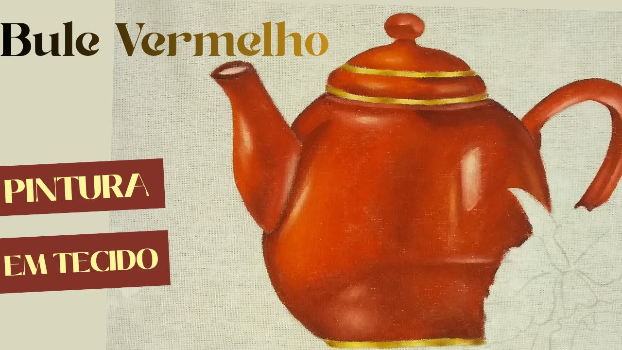 Pintura de Bule Vermelho Realista – Passo a Passo