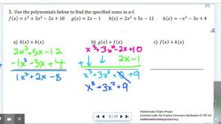 Adding & Subtract Polynomials Part 1